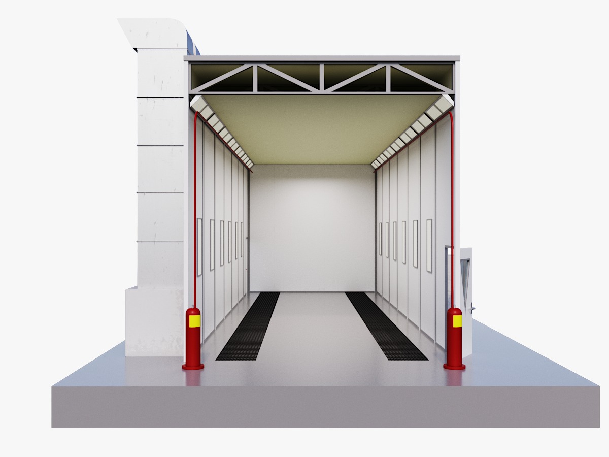 Покрасочно-сушильная камера для колёсной техники